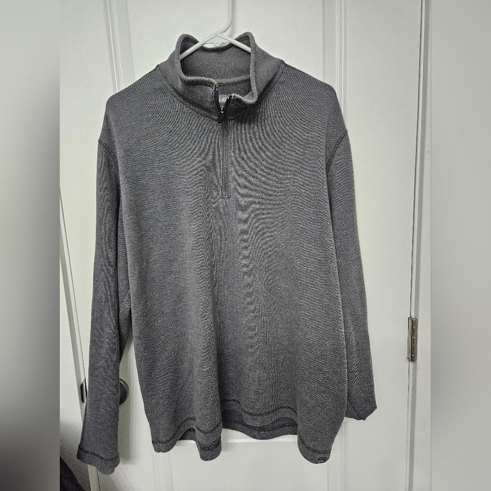 Men's Eddue Bauer Gray Quarter-Zip Sweater Xl